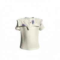 مريلة مواليد ياقة عريضة مشجرة كلاسيكية قطن سكري وب...