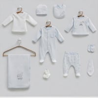 طقم مواليد متكامل 10 قطع قطن تركي فاخر - صناعة ترك...