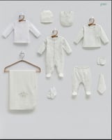 طقم استقبال مولود قطني 10 قطع ببطانية فاخرة - صناع...