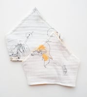 مريلة أطفال قطن موسلين وجهين سكري وملون- صنع في تر...