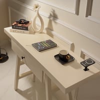 طاولة مدخل او كونسول خشب ابيض مع درج مقاس 110*35*9...