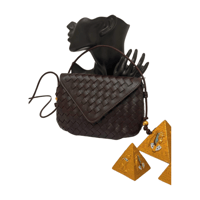 حقيبة كتف جيميلي جلد بتصميم مجدول