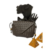 حقيبة كتف جيميلي جلد بتصميم مجدول