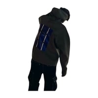 هودي رمادي بشكل مربع ازرق