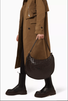 حقيبة كتف جيميلي كبيرة جلد بتصميم مجدول