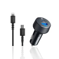 شاحن سيارة انكر بقوة 30واط مع كيبل بي دي ايفون