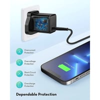 راف باور كومبو شاحن جداري بمنفذين بقوة 20W+كيبل تا...