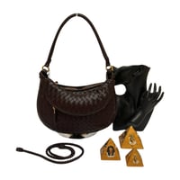 حقيبة كتف جيميلي كبيرة جلد بتصميم مجدول