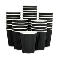 اكواب ورق مموج 7 اونز اسود عبوة 25 حبة