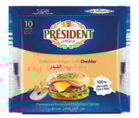 بريزيدن جبن شيدر للبرجر 200 جرام - 10 شرائح