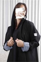 عباية كتان مع اكمام واسوره حرير