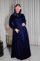 عباية مخمل كحلي