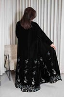 عباية مخمل اسود مطرز كامل