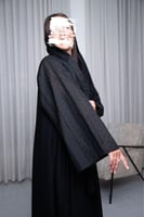 عباية بلاك بيري مع اكمام ركامه اسود