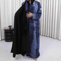 عباية دبل فيس بلاك بيري مع شيفون كحلي