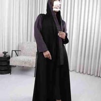 عباية كتان مع اكمام جاكار بنفسجي