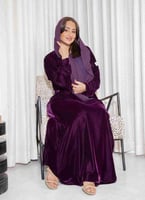 عباية مخمل ليلكي