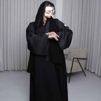 عباية بلاك بيري مع اكمام مشجره اسود