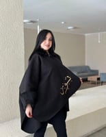 شال شتوي نسائي بالاسم فخامة - اسود