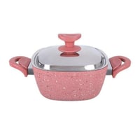 قدر سافلون جرانيت مقاس 22 لون بينك مربع