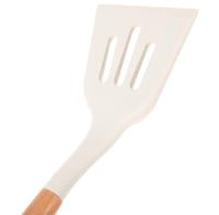 مغرفة طعام سيليكون بمقبض خشبي