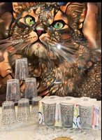 طقم كاسات بورغالي مكون من 6حبة منقوش