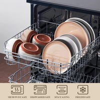 طقم سفرة 12 قطعة مجموعة أواني الطعام حافة منحنية ا...