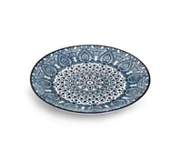 صحن تقديم دائري بورسلان أزرق صغير