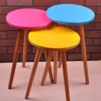 طقم طاولات مكون من٣قطع مصمم بشكل زهرة تصميم ديكور...