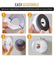 12 برطمانات توابل مغناطيسية , برطمان توابل فارغ مع...