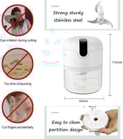 فرامة كهربائية محمولة قابلة للشحن بسعة 150 مل وعاء...