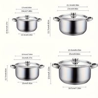 طقم أواني من الفولاذ المقاوم للصدأ مكون من 4 قطع،...