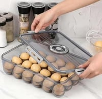 صندوق تخزين بيض اكريلك قابل للتكديس، حامل بيض مع ص...