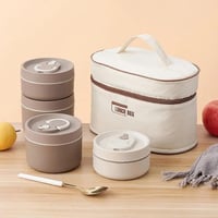 طقم صندوق غداء معزول من الفولاذ المقاوم للصدأ ، در...