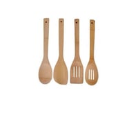 طقم ملاعق مطبخ مكون من 4 قطع بني 14سم