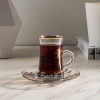 طقم بيالات مجموعة ( سعف ) أسود 6 قطع