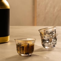 طقم فناجين قهوة مجموعة سعف أسود/ذهبي 6 قطع