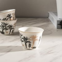 طقم فناجين قهوة مجموعة سعف أسود/ذهبي 6 قطع