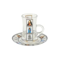 طقم إستكانات زجاج ( مجموعة موروث ) 6 قطع متعدد الأ...