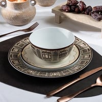 طقم عشاء بورسلين مشربية 18 قطعة بني