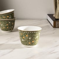 طقم فناجين قهوة مجموعة ( هيلا يا رمانة ) 6 قطع أخض...