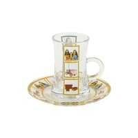 طقم إستكانات زجاج ( مجموعة موروث ) 6 قطع متعدد الأ...