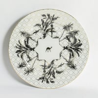 طقم عشاء مجموعة ( سعف ) أسود وذهبي 18 قطعة