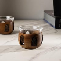 طقم فناجين قهوة خشب مجموعة ( ليالي رمضان ) 6 قطع ب...