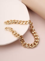 سوار للنساء شكل سلسلة جنزير لون ذهبي