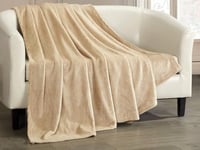 بطانية سبرنج مخملية خفيفة مزدوج - 220×240 سم - بيج