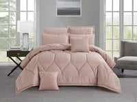 مفرش NORA صيفي مزدوج - 200×200 سم - 10 قطع - وردي...