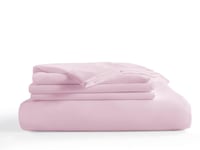 تلبيسة لحاف بدون حشوة مزدوج 4 قطع - وردي