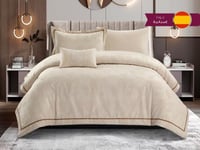 مفرش CARLA فاخر جاكار مفرد ونص - 140×200 سم - 6 قط...