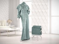 طقم شرشف صلاة مطرز مع سجادة - فيروزي